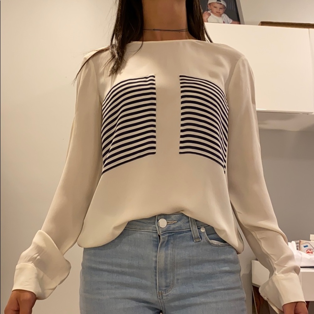 Theory long sleeve blouse
